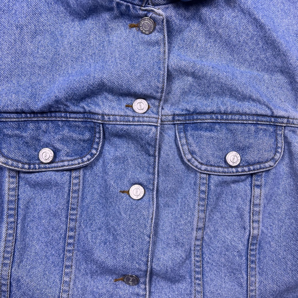 VTG Be‎ Bop Clothing Denim Vest Blue Jean Sleeveless Collared Jacket Womens - Picture 7 of 9